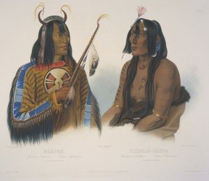 هندي Assiniboin و Yanktonan Indian بواسطة كارل بودمر